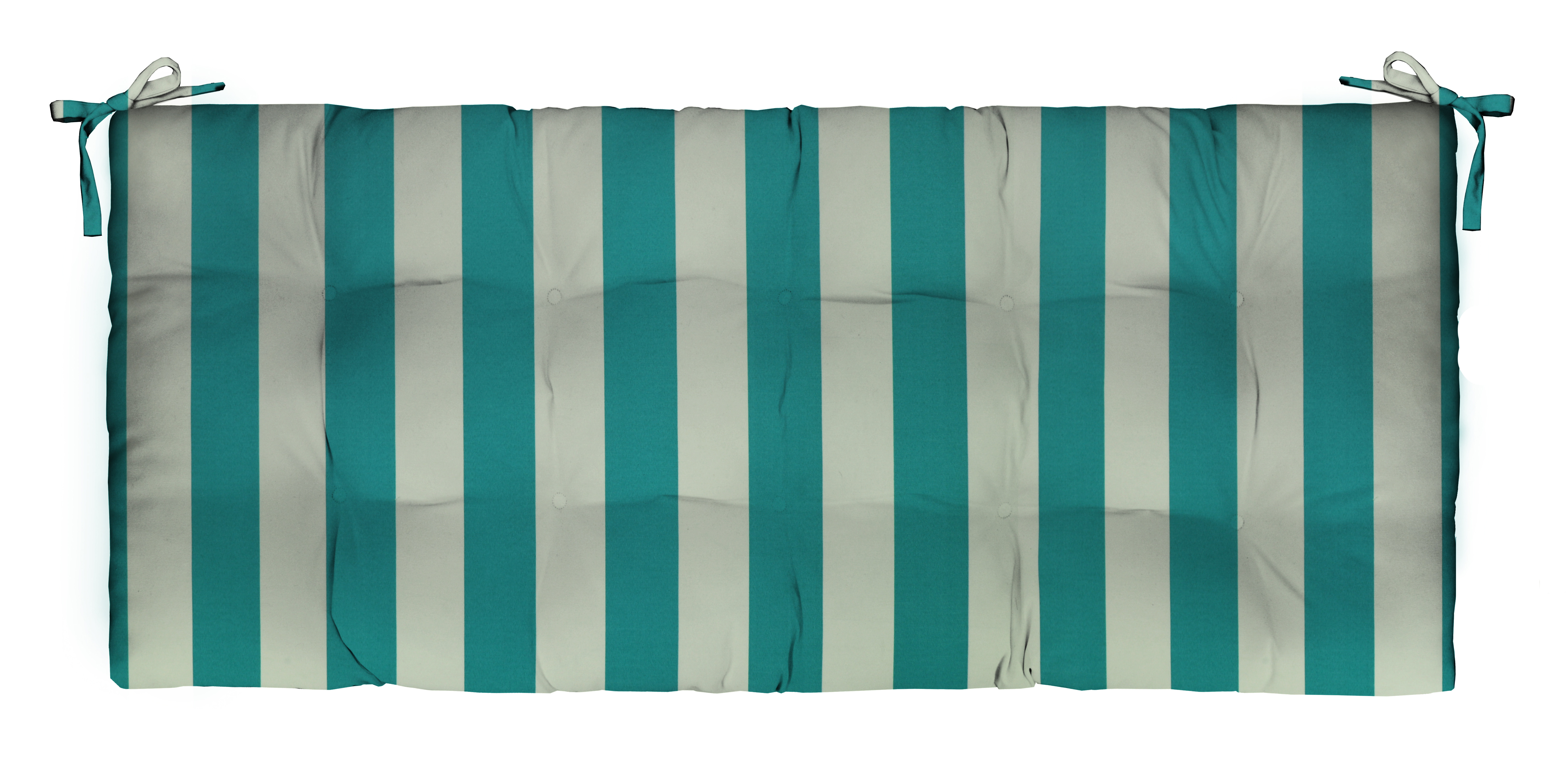 Rsh dcor Indoor Outdoor 2 Tufted Bench Cushion with Ties (36 x 14 x 2), Cancun & White Stripe